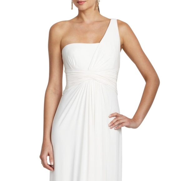 BCBG MATILDE ONE-SHOULDER DRAPED GOWN - Picture 2 of 5